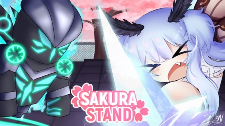 Sakura Stand Lady Asustada Luchando Monstruo