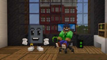 Minecraft Education Computer And Happy Student