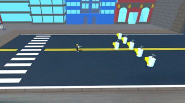 Roblox Against Toilets Simulator Holding A Gun About To Fire At Toilets In Middle Of Road