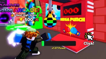 Roblox Arcade Punch Simulator Standing Before A Red Arcade Punch Machine Drawing My Blue Fist Back Ready To Strike