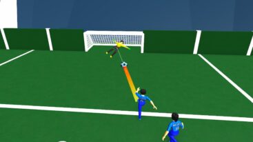 Roblox Realistic Street Soccer Blue Strip Player Shooting For Goal