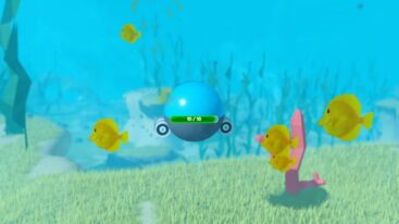 Roblox Submarine Simulator In A Pod Submarine With Plant Life And Yellow Fish