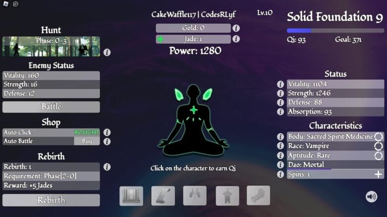 Eternal Soul 2 Stats Screen