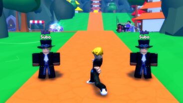 Roblox Anime Strikers Simulator Two Subo Pets On Either Side As Avatar Punches