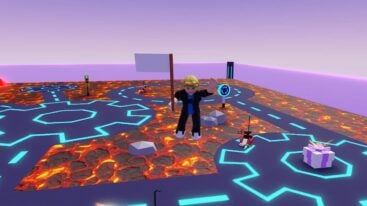 Roblox Death Bumper Car Holding White Flag Above Lava