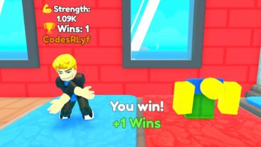 Roblox Sixpack Simulator Dancing On Blue Mat After Winning