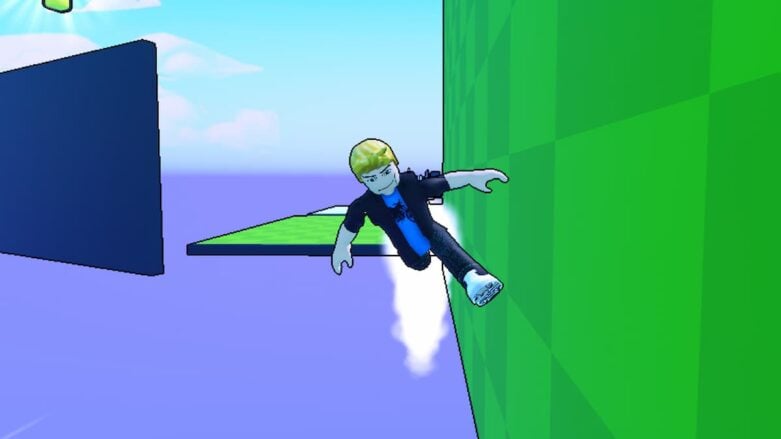 Roblox Wallrun Obby Wallrunning On A Green Checkered Wall