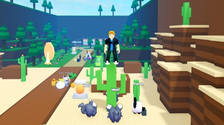 Roblox Evry Simulator Ever Standing On Cactus With Pets And Eggs