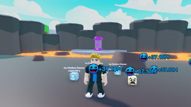 Roblox 100k Lobotomy Simulator Standing Near Lava And Cliifs With Pets