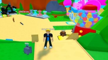 Roblox Bubble Gum Legends Standing Near Bubble Gum Machine With Pets
