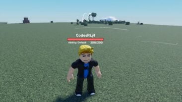 Roblox Fight For Survival Standing On Grass As Special Move Involving Cubes Occurs In The Background