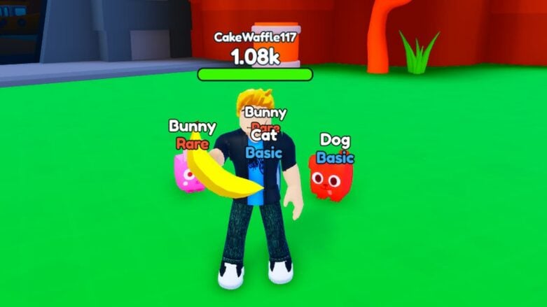 Roblox Giga Muscle Simulator Holding A Banana On Grass