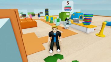 Roblox Laundry Rush Standing In Laundry Store As Npcs Await Colored Clothes