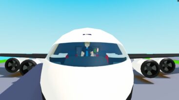 Roblox Mega Jet Tycoon Standing In Cockpit Ofwhite Plane