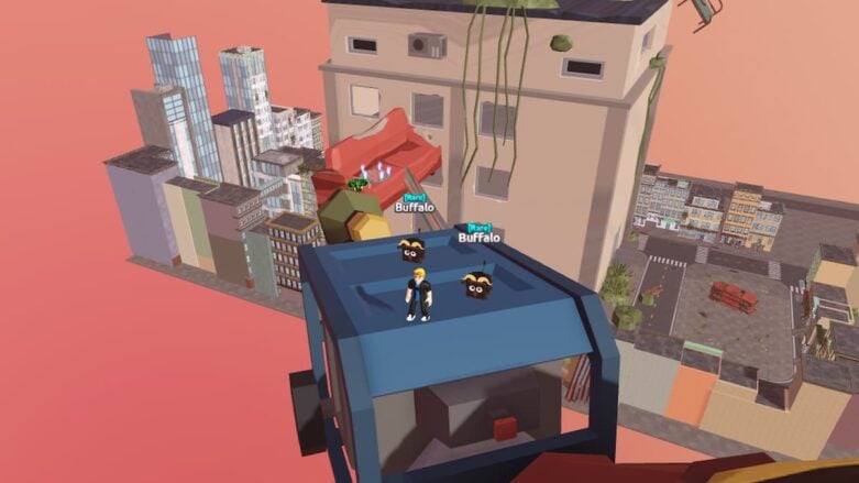 Roblox Only Up Obby Standing On Crane Overlooking City