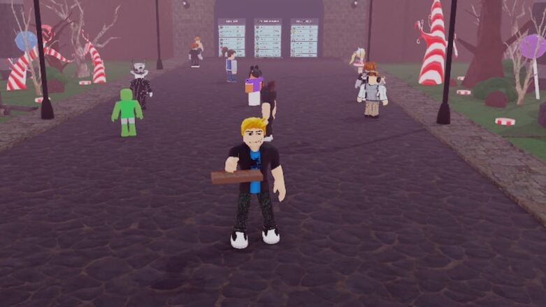 Roblox Prove Dad Wrong By Making Chocolates Standing On Street Holding Chocolate In Hand