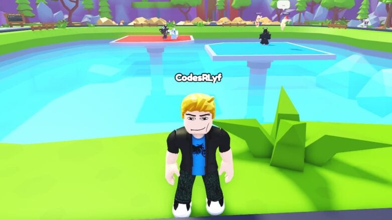 Roblox Rapid Rumble Standing On Grass As Platforms Disappear Behind