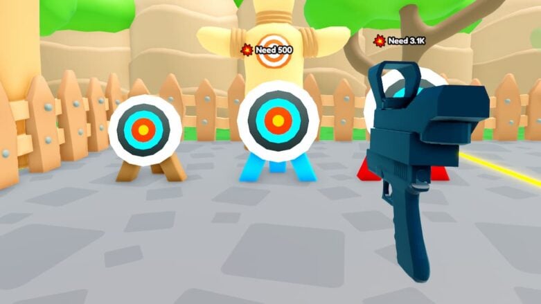 Roblox Shoot A Gun Simulator Holding A Pistol Shooting An Target