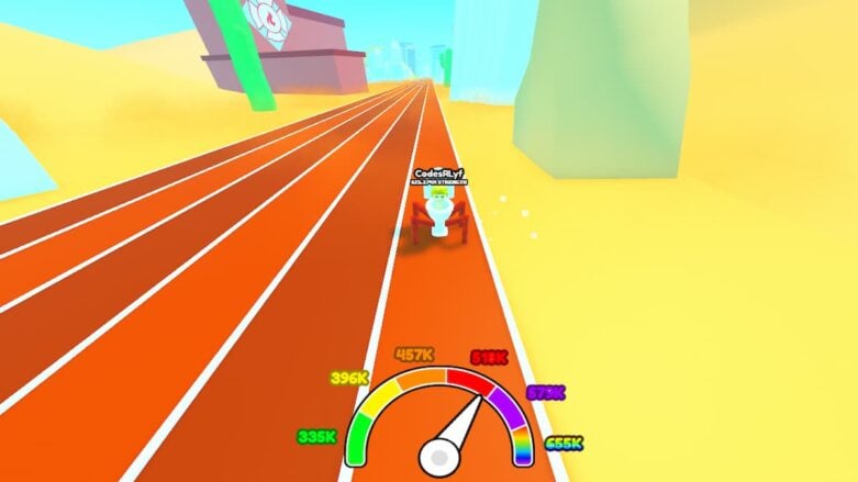 Roblox Toilet Race Simulator Rancing On Red Track In Desert