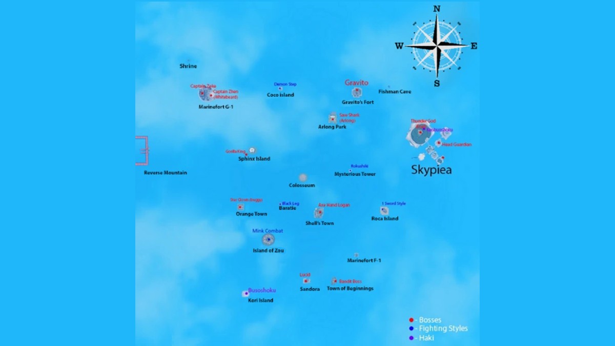 Grand Piece Online Map And Island List Try Hard Guides
