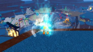 Roblox Anime Collide Powering Up With A Blue Aura