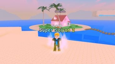 Roblox Dragon Ball Rng Super Saiyan 2 Aura Yellow Standing On Beach Kami House