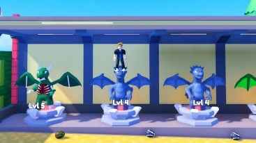 Roblox Dragon Merge Tycoon Standing On Top A Blue Level 4 Dragon