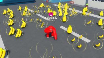 Roblox Monkey Arena A Red Monkey Surrounded By Bananas