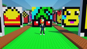 Roblox Paint Walls Standing On Lego Green Floor With Paintings