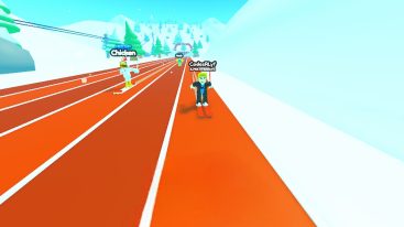 Roblox Ski Race Simulator Skiing On A Orange Track