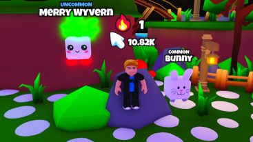 Roblox Blox Fruits Ugc Clicker Standing On Rock With Pets