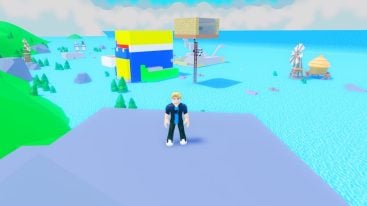 Roblox Build Survive Tsunami Standing On Boulder Overlooking Tsunami Covering Buildings