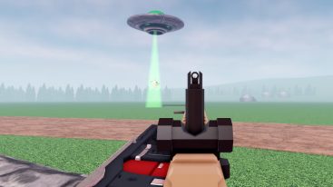 Roblox Energy Assault Aiming Down Sights My Gun Looking At Ufo Green Light Hovering Cow