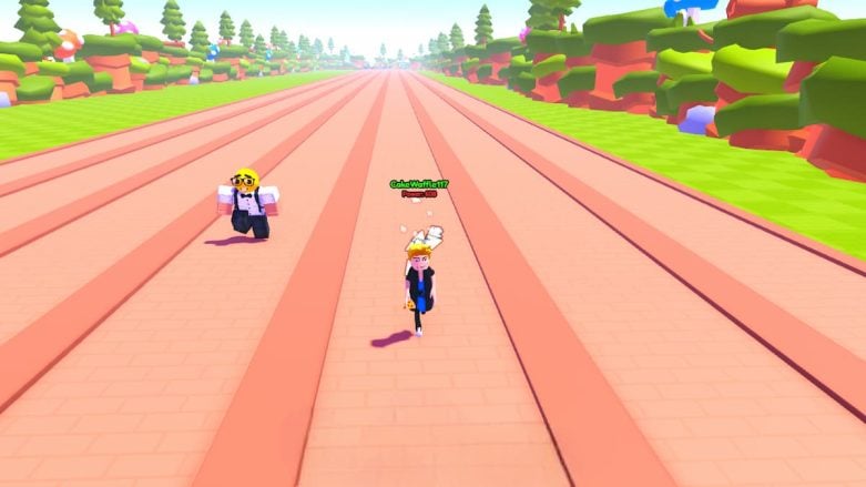 Roblox Fat Racer Racing On A Pink Brick Track
