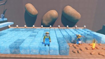 Roblox Ice Farm Simulator Standing On Ice Blocks As A Player Smashe Ice To Gather Potatoes
