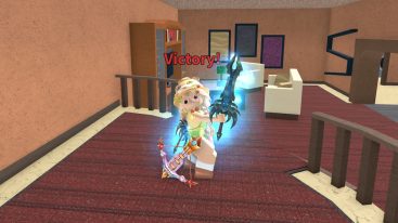 Roblox Killer Showdown Avatar Pink Crossbow Glowing Blue Sword