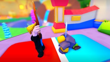 Roblox Sword Warrior Simulator Holding A Stick To The Sky In Victory