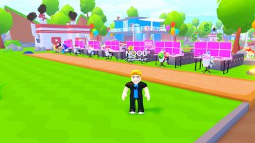 Roblox Viral Youtuber Tycoon Standing In Front Of Npc Youtubers Using Pink Screens