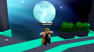 Roblox Anime Boxing Simulator Blonde Avatar Wearing Yellow Cape Standing In Front Of Moon