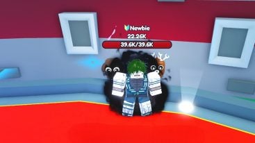 Roblox Demon Training Simulator Standing On Red Carpet With Green Hair