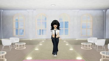 Roblox Dress To Slay A Person Wearing Black Trousers White Crop Top With Black Tie