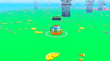 Roblox Eat Pizza Simulator A Blob Looking Like An Easter Egg Surrounded By Pizza