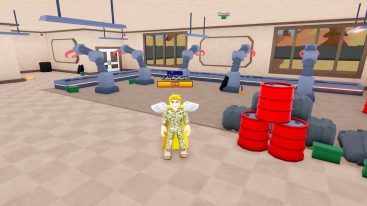 Roblox Mega War Tycoon Standing Near Red Barrels And Robot Arms