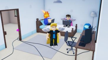 Roblox Save Grandma From The Irs Tycoon Standing In Room Near Computer And Chair