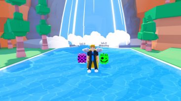 Roblox Sushi Clickers X Standing On Water With Waterfall Behind