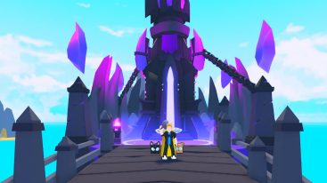 Roblox Swordmaster Simulator Standing On Bridge In Front Of Dark Teleporter