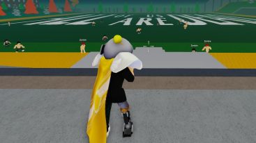 Roblox All Of Us Are Dead Holding A Gun Firing At Zombies On Football Pitch
