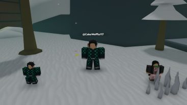 Roblox Anime Saga Simulator Avatar And Pets Standing In Snow