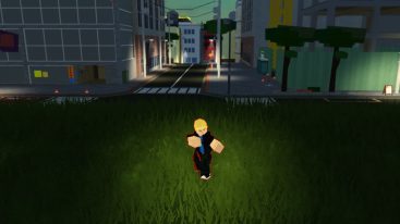 Roblox Kengan Ultimate Standing On Grass Posing With Buildings Behind