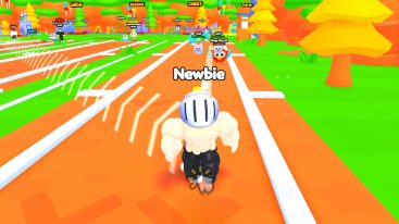 Roblox Muscle Race Simulator Racing On Orange Track
